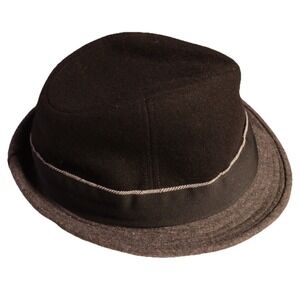 Stetson Wool Blend Fedora Cap Mens Black Felt Horserace Hat Derby Sz XL